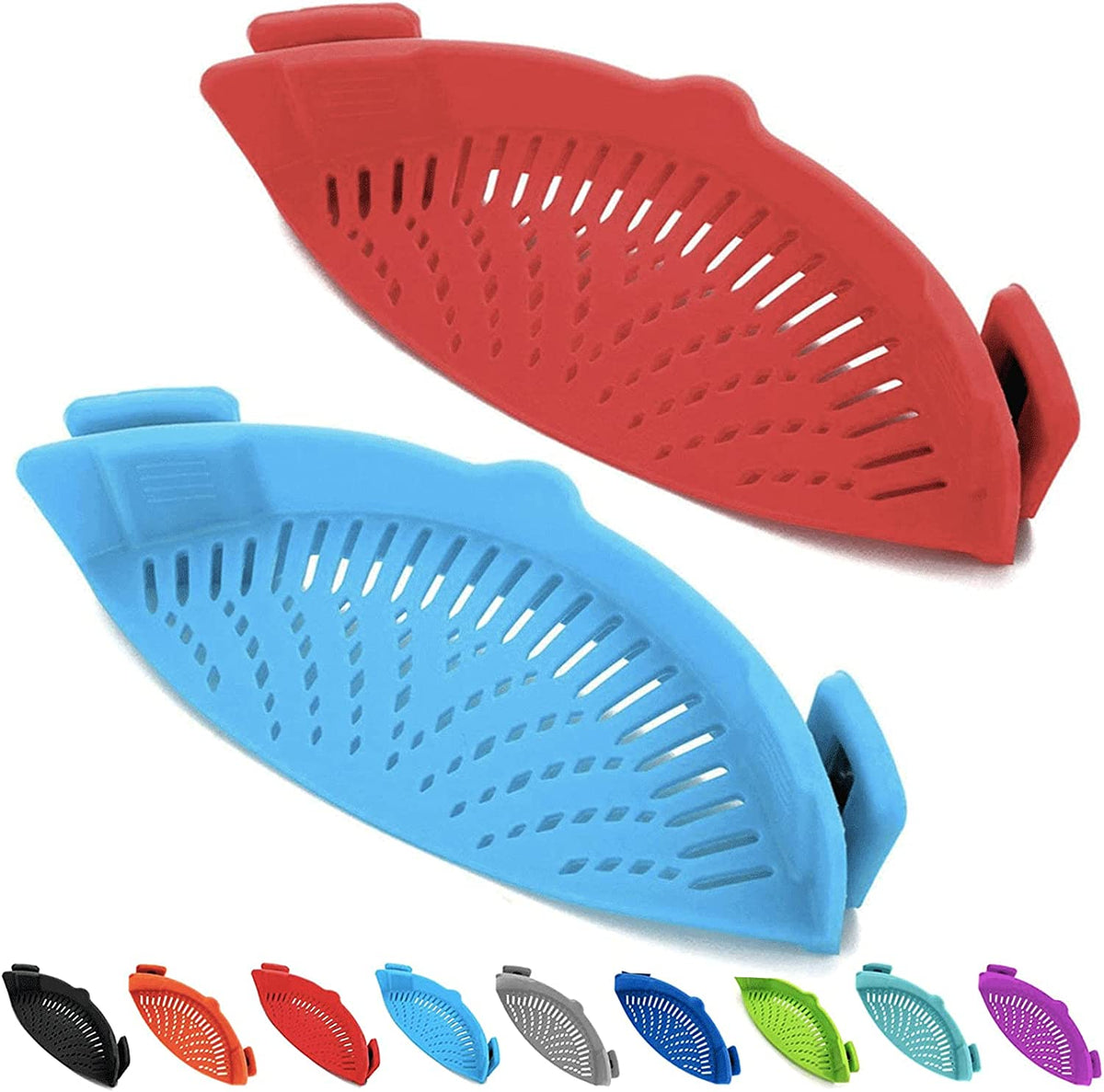 2 Pcs Clip on Strainers, Fits All Pots and Bowls