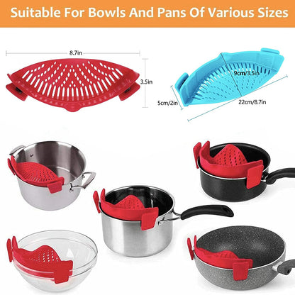 2 Pcs Clip on Strainers, Fits All Pots and Bowls