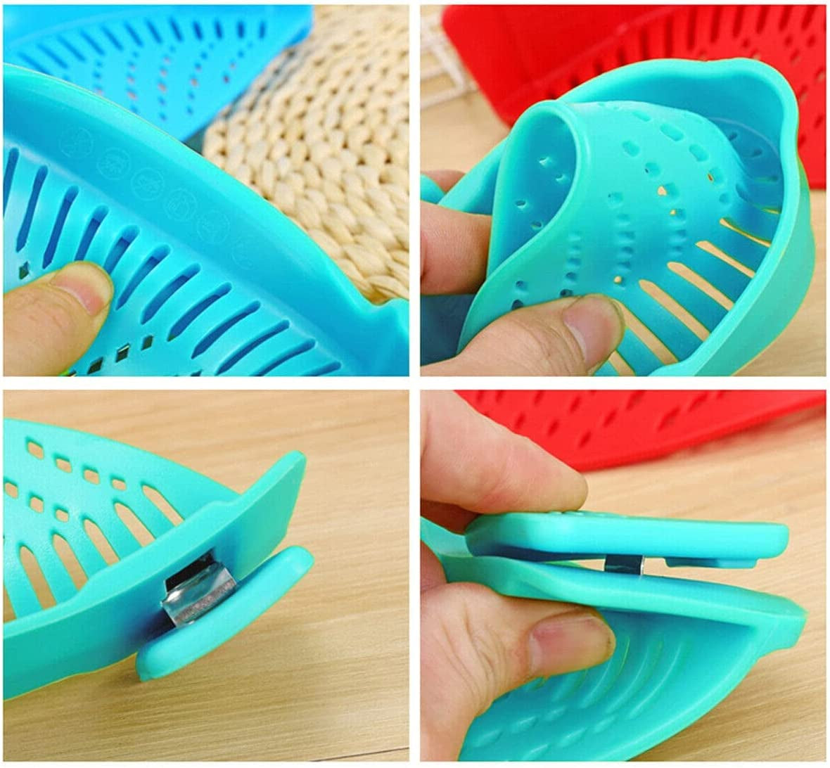 2 Pcs Clip on Strainers, Fits All Pots and Bowls